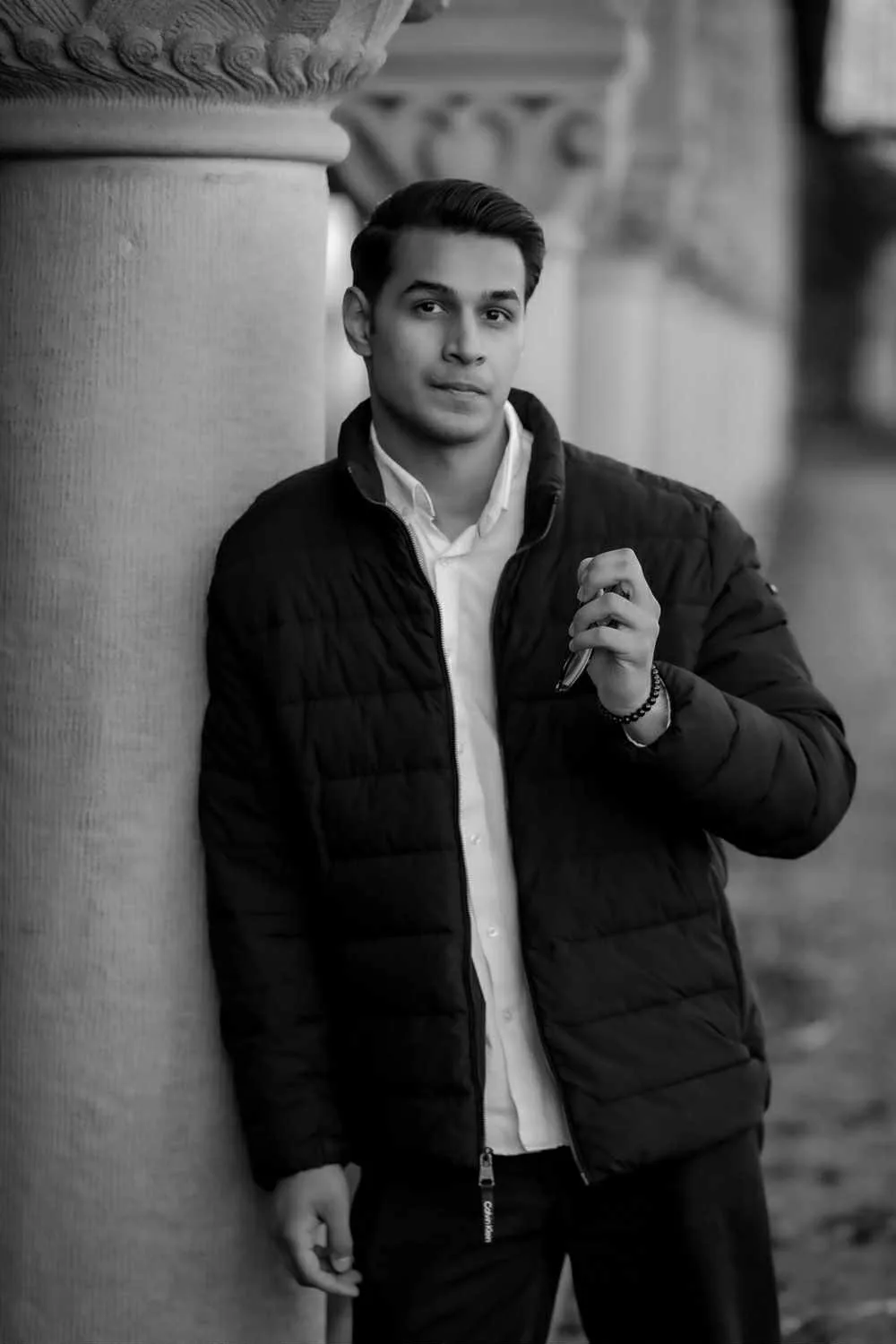 Sagar Shabbir black and white portrait